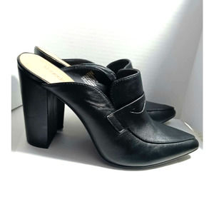 Shoedazzle Penny Black Size 8.5 Slide Mule Loafers Pump Heels